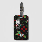 Skull Rose Zia Sun Greenerity Black New Mexico Gepäckanhänger (Vorderseite Vertikal)