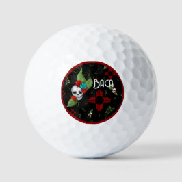 Skull Rose Zia Sun Greenerity Black New Mexico Golfball