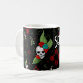 Skull Rose Zia Sun Greenerity Black New Mexico Kaffeetasse (Vorderseite Links)