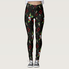 Skull Rose Zia Sun Greenerity Black New Mexico Leggings