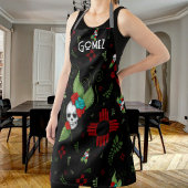 Skull Rose Zia Sun Greenerity Black New Mexico Schürze