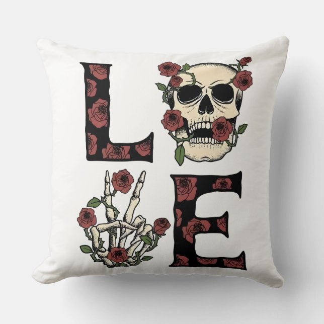 Skull & Roses Kissen (Vorderseite)