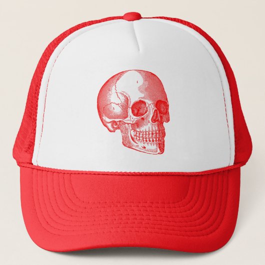 Skull - rot truckerkappe (Vorderseite)