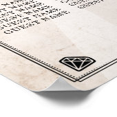 Skull Rote Rose 8 Tischplan Hochzeitsplakat Poster (Ecke)