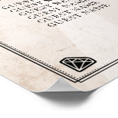 Skull Rote Rose Plan Hochzeitsposter Sitzplätze Poster (Ecke)