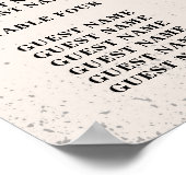 Skull Rote Rose Plan Hochzeitsposter Sitzplätze Poster (Ecke)