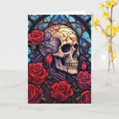 Skull & Rote Rosen V2 Blankkarte Karte (Gelbe Blume)