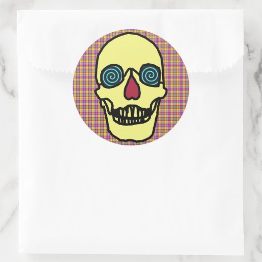SKULL ROUND STICKER (Tasche)