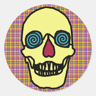 SKULL ROUND STICKER