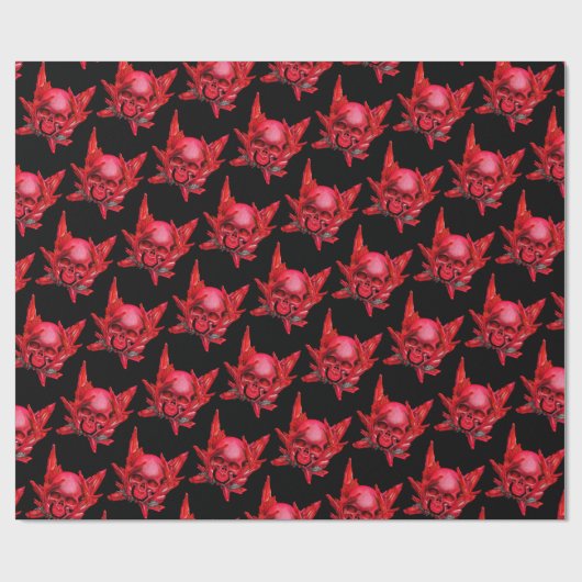 Skull Ruby Edelwrapping Paper Geschenkpapier (Flach)