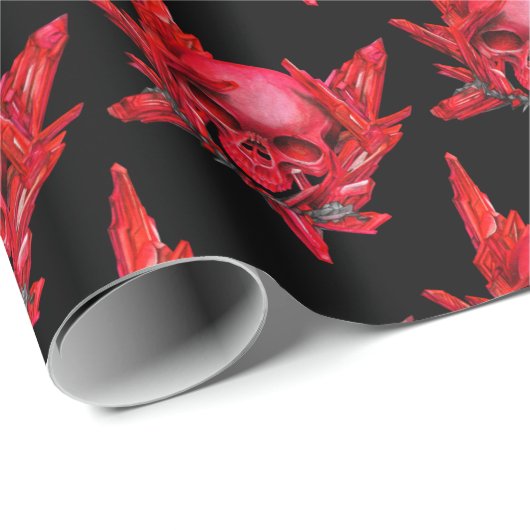 Skull Ruby Edelwrapping Paper Geschenkpapier (Rolleneckpunkt)