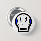Skull sagt: "Liebe ist Schmerz" Button (Vorne & Hinten)