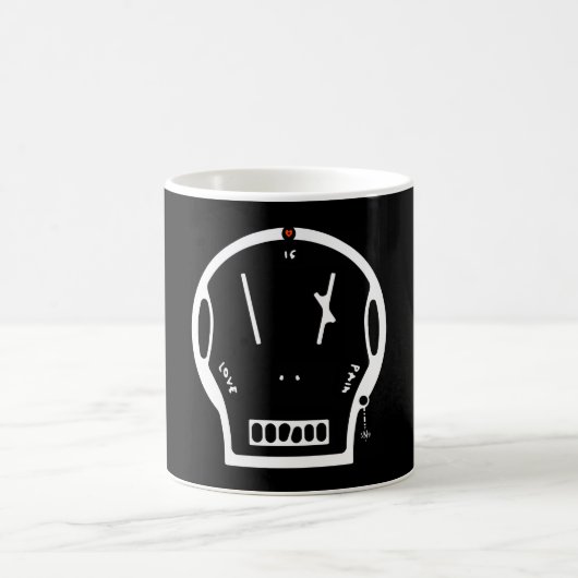 Skull sagt: "Liebe ist Schmerz" Kaffeetasse (Mittel)