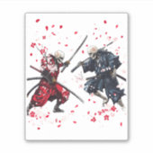 Skull Samurai Duel Aufkleber (Vorderseite)