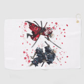 Skull Samurai Duel Golfhandtuch (Horizontal)