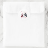 Skull Samurai Duel Runder Aufkleber (Tasche)