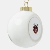 Skull Samurai Mask Keramik Kugel-Ornament (Links)