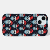 Skull Santa Gothic Christmas Blue Bard Muster Case-Mate iPhone Hülle (Rückseite (Horizontal))