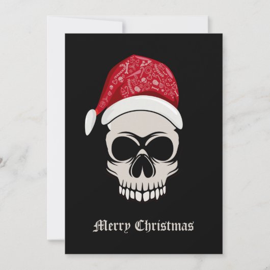Skull Santa Merry Weihnachtskarte Feiertagskarte (Vorderseite)