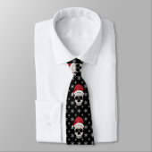 Skull Santa Snowflakes Black Krawatte (Gebunden)
