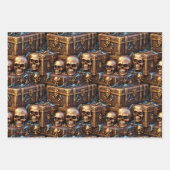 Skull Schatztruhe realistische 3D-halloween Bronze Geschenkpapier Set (Vorderseite)