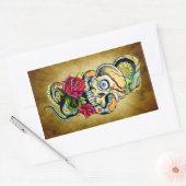 Skull Schlange Rose Design Rechteckiger Aufkleber (Umschlag)