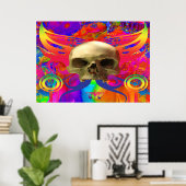 Skull-Schmetterling in Farbe Poster (Heimbüro)
