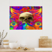 Skull-Schmetterling in Farbe Poster (Küche)