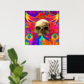 Skull-Schmetterling in Farbe Poster (Heimbüro)