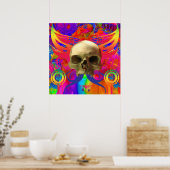 Skull-Schmetterling in Farbe Poster (Küche)