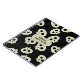 Skull School Notes Black Personalisiertes Notebook Notizblock (Linke Seite)