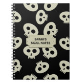 Skull School Notes Black Personalisiertes Notebook Notizblock (Vorderseite)