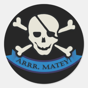 Skull - Schwarz Klassischer Rundaufkleber, glänzen Runder Aufkleber