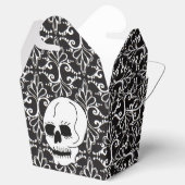 Skull Schwarz-weiß Damask Scrolls Geschenkschachtel (Geöffnet)