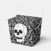 Skull Schwarz-weiß Damask Scrolls Geschenkschachtel (Vorderseite)