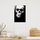 Skull Schwarz-weiß Fantasy Metal Rock Poster (Küche)