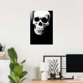 Skull Schwarz-weiß Fantasy Metal Rock Poster (Heimbüro)