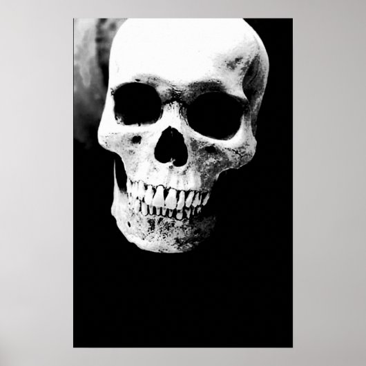 Skull Schwarz-weiß Fantasy Metal Rock Poster (Vorne)
