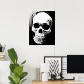 Skull Schwarz-weiß Fantasy Metal Rock Poster (Heimbüro)