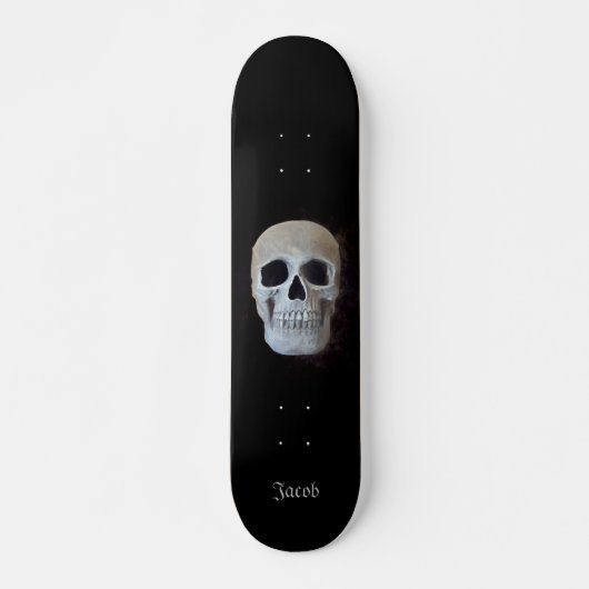 Skull Schwarz-Weiß-Gotik Trendy Art Design Skateboard (Vorne)
