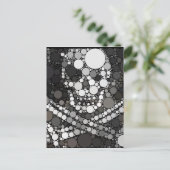 Skull Schwarz-weiß Pirate Postkarte (Stehend Vorderseite)