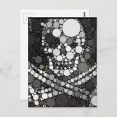 Skull Schwarz-weiß Pirate Postkarte (Vorne/Hinten)