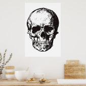 Skull Schwarz-weiß Pop Art Fantasy Art Heavy Metal Poster (Küche)
