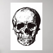 Skull Schwarz-weiß Pop Art Fantasy Art Heavy Metal Poster (Vorne)