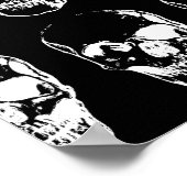 Skull - Schwarz & Weiß Poster (Ecke)