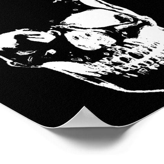 Skull - Schwarz & Weiß Poster (Ecke)