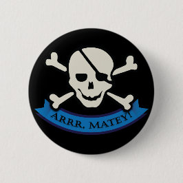 Skull - Schwarzer Standard, 2¼ Zoll Rundtaste Button