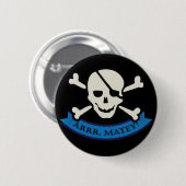 Skull - Schwarzer Standard, 2¼ Zoll Rundtaste Button (Vorne & Hinten)