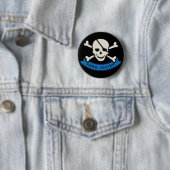 Skull - Schwarzer Standard, 2¼ Zoll Rundtaste Button (Beispiel)