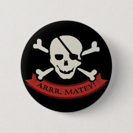 Skull - Schwarzer Standard, 2¼ Zoll Rundtaste Button